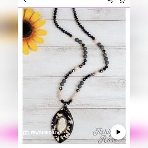 Beaded & Hide on hair necklace